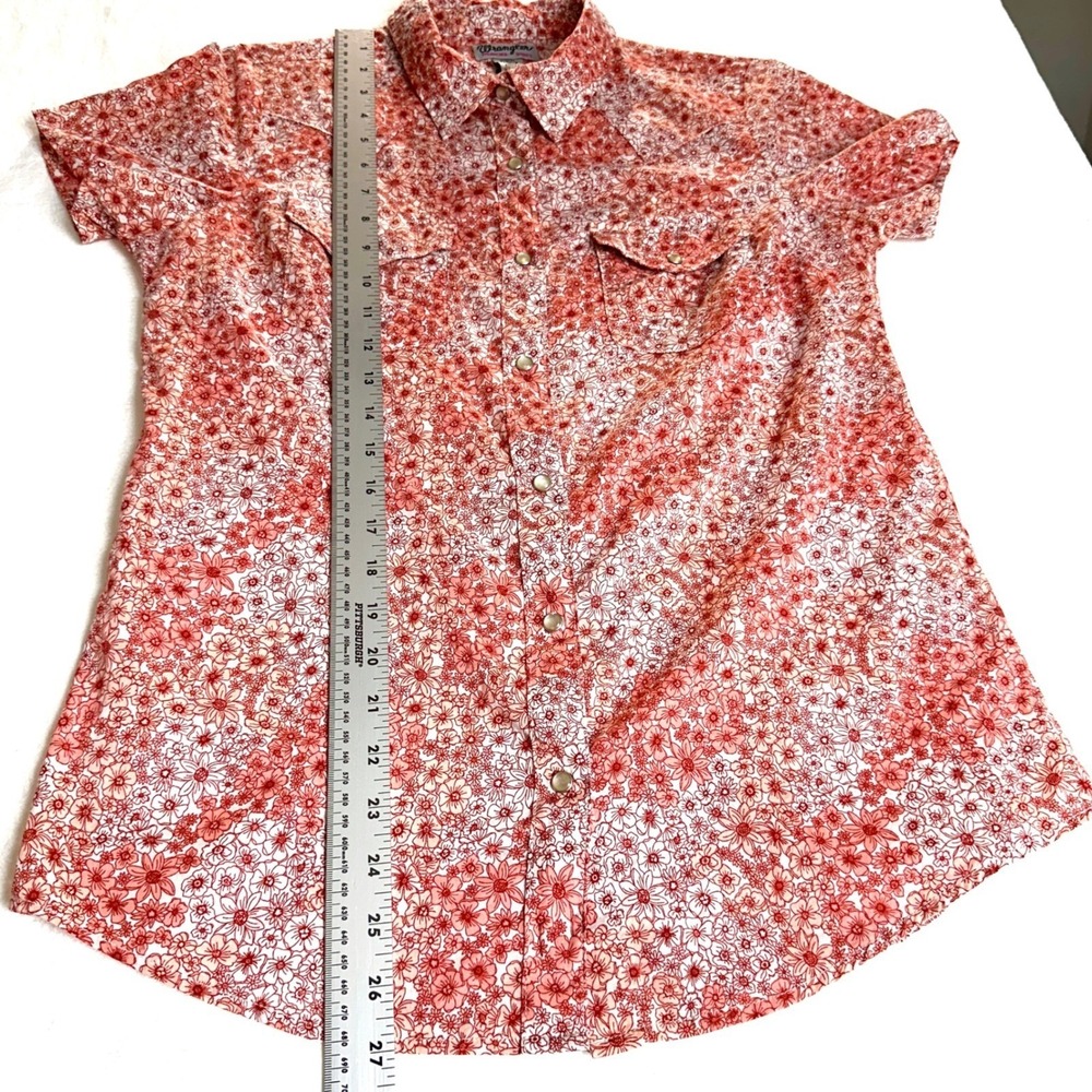 Wrangler Wrancher Shirt Cotton Floral Pearl Snap Western Short Sleeve Women S - Picture 8 of 8